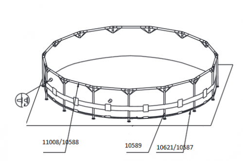 Вертикальная опора для бассейнов Intex Metal Frame высота 107см 30 шт/упак 10589 - фото 2